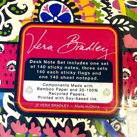 Vera Bradley-Retired Desk Note Set-Rio-Sticky Notes-Tabs-Notepad-NWT - Picture 7 of 11